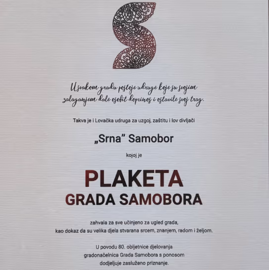 Plaketa Grada Samobora 2015